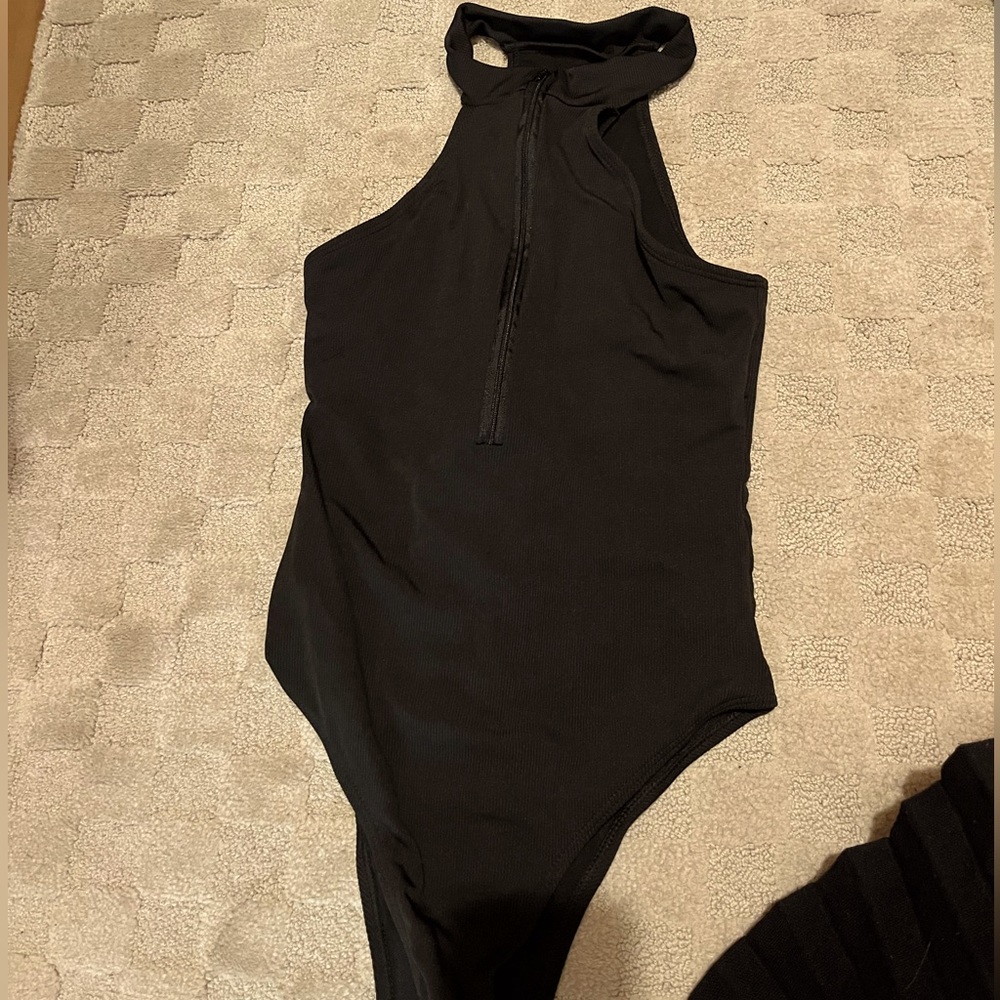 black one piece bathing suit